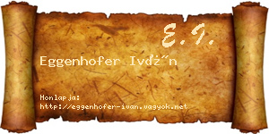 Eggenhofer Iván névjegykártya